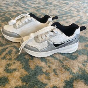 NEVER WORN: Carter's White, Silver & Black Kids Lace-Up Sneakers